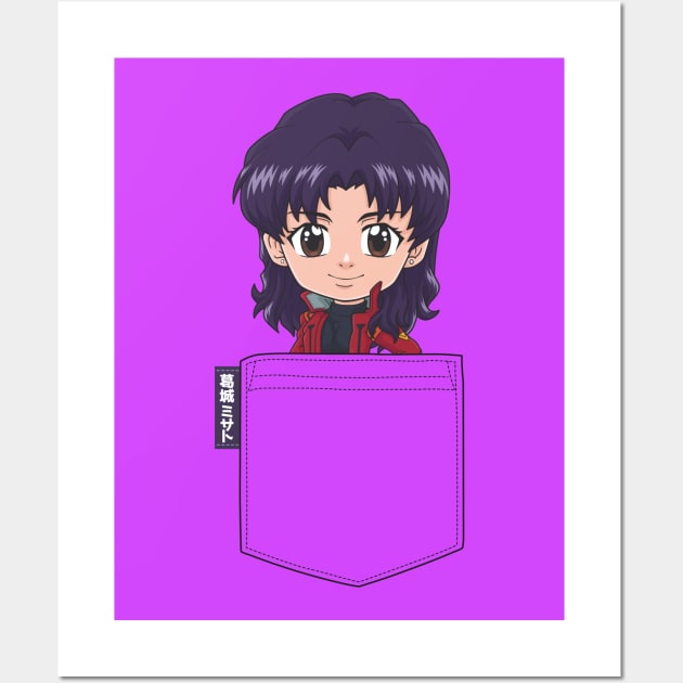 Misato Pocket Chibi Wall Art by TeeTowArt